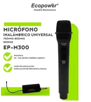 Ecopower Microfono Inalambrico EP-M300 Recargable Negro