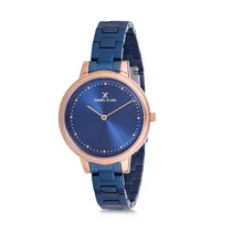 Relógio Analógico Feminino Daniel Klein Premium DK12053-6 - Azul e Rosa Ouro