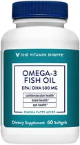 The Vitamin Shoppe Omega 3 Fish Oil 500MG (60 Cápsulas Em Gel)