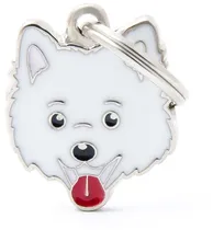 Medalha de Identificação Myfamily Friends Cão Volpino Branco MF29WHITE