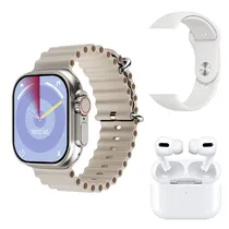 Kit Relogio Smartwatch HR5 ULTRA3 com Bluetooth + Fone de Ouvido + 2 Pulseiras - Color Mix