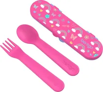 Kit Talher Bentgo Kids Utensil Set - Bgkdutpl-Rbo Rainbows And Butterflies