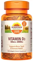 Vitamina D3 Sundown Naturals 50MCG/2000IU (150 Cápsulas)