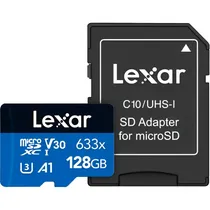 Cartão de Memória Micro SD Lexar High-Performance 633X 100-45 MB/s C10 128 GB (LSDMI128BB633A)