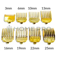 Kit 8 Pentes Disfarce Dourado Máquinas de Corte - Clipper Guides