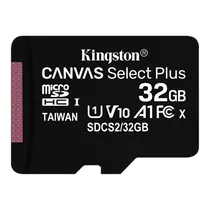 Cartão de Memória Micro SD Kingston Canvas Select Plus Micro SDHC 32GB 100 MB/s - SDCS2/32GB