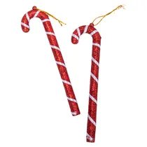 Enfeite Bengala Natal Verm/Prata (2U) 17.5×4.5CM 2X1
