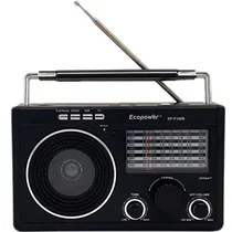 Rádio Ecopower EP-F100B USB/SD/FM/AM - Preto