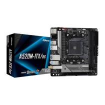 Placa Mãe AM4 Asrock A520M-Itx/ Ac DDR4/ HDMI/ DP/ Wifi Mini Itx