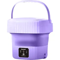 Mini Máquina de Lavar Portátil Ecopower EP-2993 Dobrável 10 W 12V - Roxa 9L