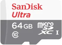 Memória Micro SDXC Ultra Sandisk 64GB 100MB/s 2X1