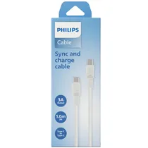 Cabo Philips DLC3001CW/70 USB-C A USB-C 1 Metro - White  Cabo Philip...