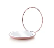 Espejo para Maquillaje Sate A-M136 Rosa Con Luz Recargable