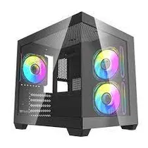 Gabinete Gamer, Aquario, Aigo Darkflash C275P, Mini Tower, M-ATX, Frontal e Lateral Vidro Temperado, Sem Fans, Preto  Gabinete Ga...