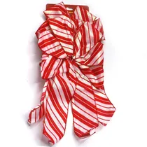 Moño Navideño Rojo c/Rayas c/2 Piezas