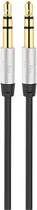 Cabo Auxiliar P2 X P2 Elg P3510HD Banhado A Ouro 24K (1 Metro) Preto