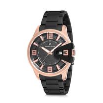 Relogio Analogico Masculino Daniel Klein Premium DK12231-2 - Preto e Rosa Ouro