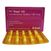 T4 Bagó 100 Levotiroxina Sódica 100MCG com 50 Comprimidos.