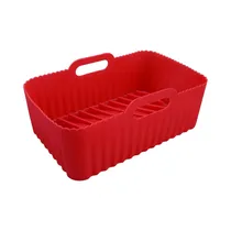 Molde Rectangular de Silicona para Air Fryer MS-6243-1 23 X 14 X 7 CM Rojo