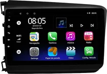 Multimídia Hetzer HC-360 Android 12 Tela de 9" Honda Civic 2015/2016 Black