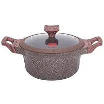 Panela Induçao Ucc Life com Revestimento de Granito com Tampa Marrom 20CM