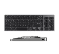 Teclado BT/Wir Recargable Lenovo K-858 Slim Bluetooth Wireless Negro Ingles  Teclado BT/...