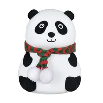 Lampada LED Panda de Silicone Light QY-006 17562B / Recarregavel / 7 Modos de Luz / Muda com O Toque - Branco