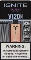 Vape Descartável Ignite V120 Pro Grape Ice 12000 Puffs Dual Mesh Rose Gold