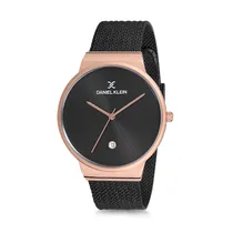 Relógio Analógico Masculino Daniel Klein Premium DK12223-4 - Preto e Rosa Ouro
