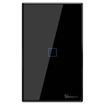 Interruptor Inteligente Touch Sonoff T3US1C-TX com Módulo Receptor RF 1 Botão - Preto