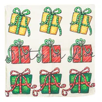 Capa de Travesseiro Natalina 43X43CM com Design de Adornos de Natal
