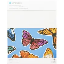 Papel Adesivo de Glitter Silhouette para Impressão 8 Unidades - Branco 22 X 28 CM