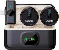 Microfone Sem Fio Quanta QTMDM30 Dual Multi Dispositivo - Preto