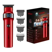 Máquina de Cortar Cabelo VGR V-987 - Recarregável - Bivolt - Vermelho