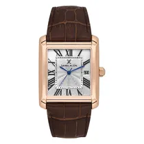Relógio Analógico Masculino Daniel Klein DK.1.13909-5 Premium Gents / Pulseira de Couro Genuino - Rose Gold/Marrom
