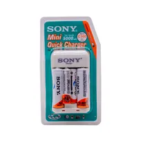 Carregador de Pilha Sony BCG-C300 5000MH 2A4 Ou 2AAA com 4 Pilhas