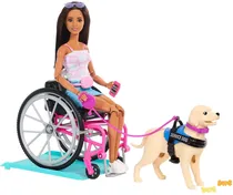Boneca Barbie Cadeirante e Cão de Serviço Mattel - HJY85