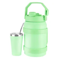Kit Garrafa Térmica Vacuum Insulated Bottle IH4246 - 1500ML - com Bomba e Cuia - Fucsia
