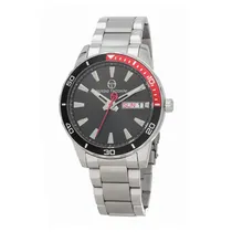Relógio Analógico Masculino Sergio Tacchini Archivio ST.1.10015-1 com Pulseira de Aço Inoxidável - Prata e Preto