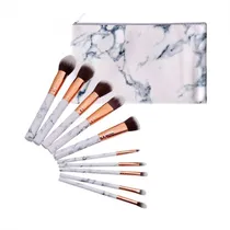 Kit de Pinceis de Maquiagem com Neceser Marmore 10PCS
