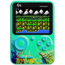 Console Portátil Game Box G5 de 3" com 500 Jogos - Verde/Azul + Controle (Inglês/Chinês)