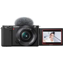 Câmera Sony Alpha ZV-E10 de 16-50MM 24.2MP com Tela 3.0" - Black