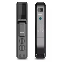 Fechadura Elétrica Philips DDL303-VP-5HWS - com Câmera - Impressão Digital/Código Secreto/Aplicativo - Preto