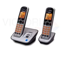 Telefone Sem Fio Sistema de Atendimento Digital Uniden D1660-2 com 2 Base e 2 Telefones 110V Prata/Preto