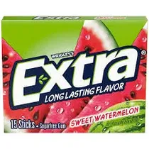 Wrigley Chicle Extra Sweet Watermelon 15 Sticks