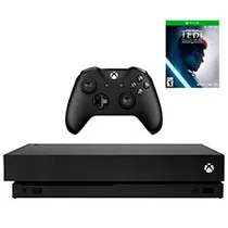 Console Xbox One X 1TB SSD / 4K / 120FPS / Bivolt - Preto + Jogo Star Wars Jedi Fallen (Americano)