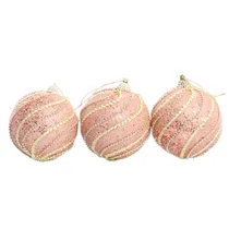 Bola de Natal Vermelha/Dourada 8CM 3 Peças.