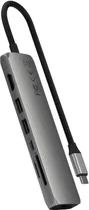 Adaptador Hub Satechi Multiport Slim USB-C 7 Em 1 ST-P7SM - Space Grey