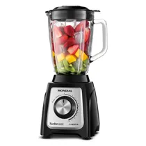 Liquidificador Mondial Turbo Glass L-1400W - 1400W - 2.2L - 220V 50/60HZ - Preto