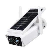 Câmera de Segurança Solar Wireless IP 1080P IP66 com Sensor de Movimento, Microsd / App Icsee - Branca